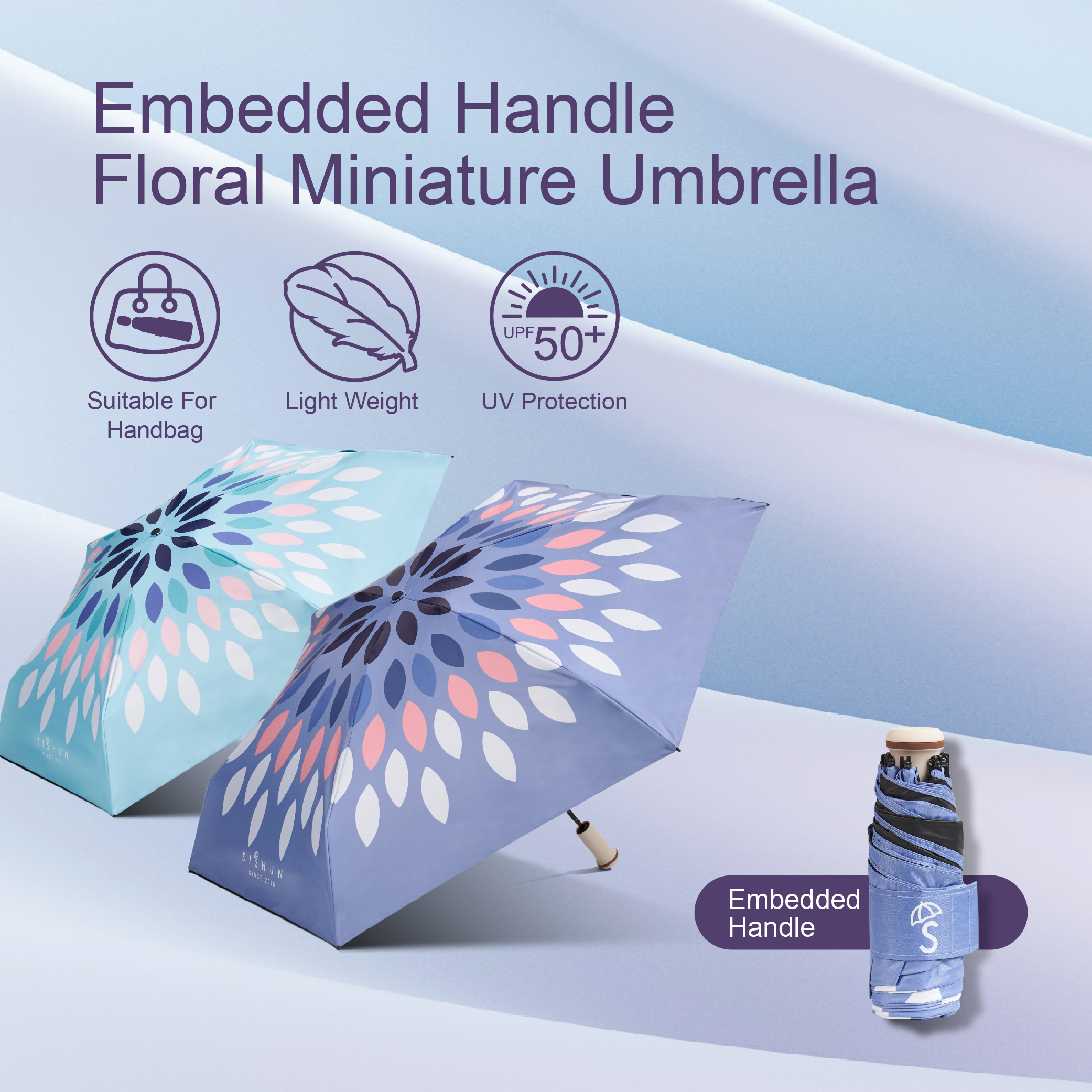 embedded handle miniature umbrella