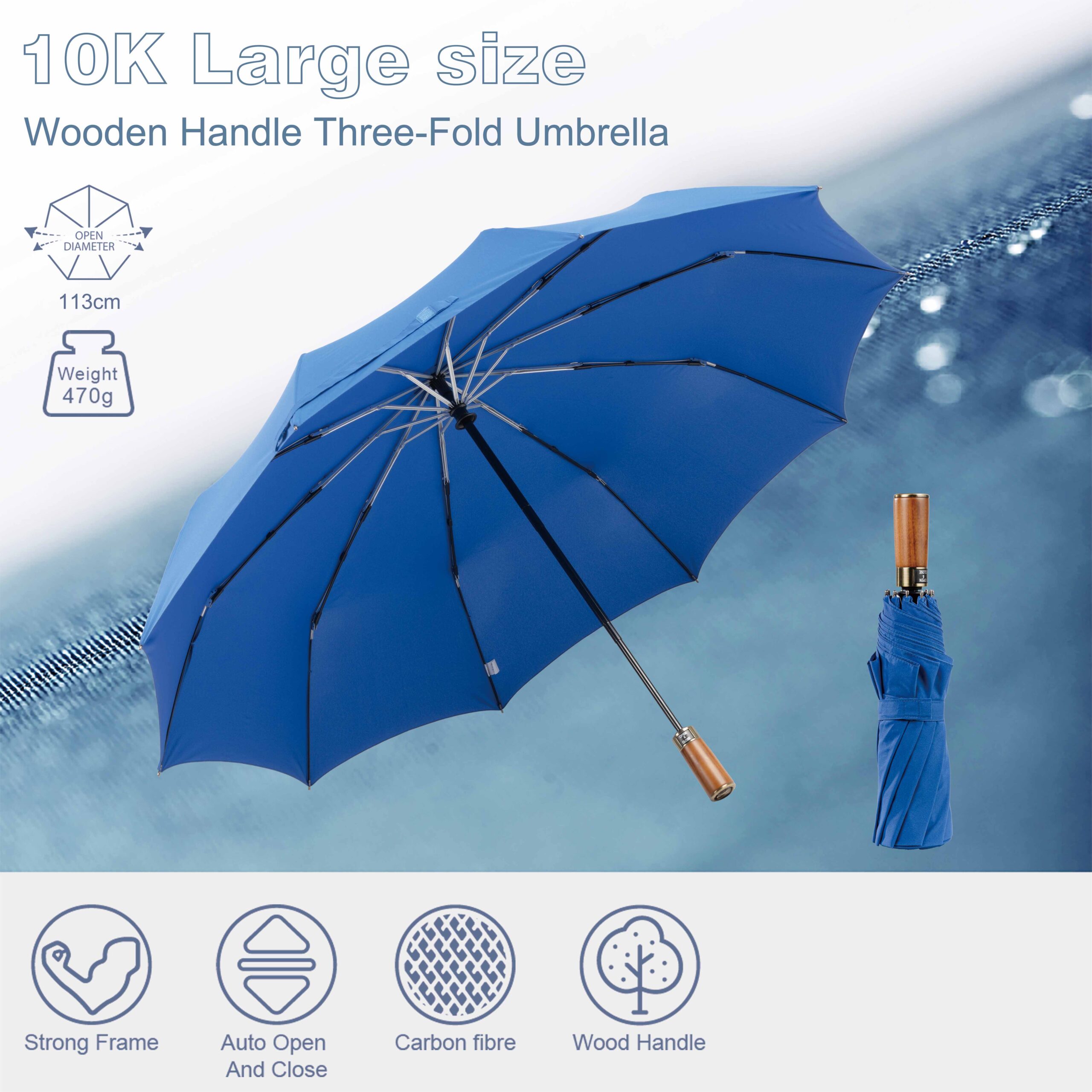 Automatic Opening Carbon Fiber Aluminum Ribs Umbrella TU2149